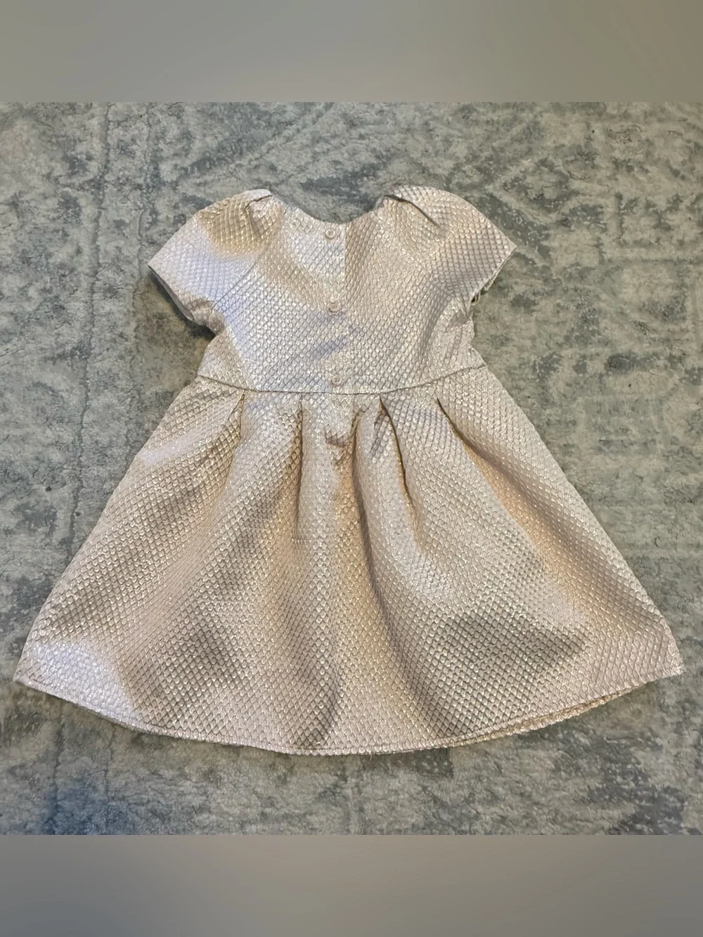 The Children's Place Girls 4T Pink Dress Gold Shimmer Rose Party Dress